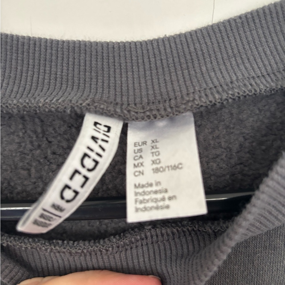 Divided Charcoal Gray Oversized Crewneck Sweatshirt Size XL Great Condition - Picture 4 of 4